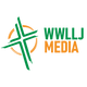 Logo of WWLLJ Media with green and orange design on a transparent background